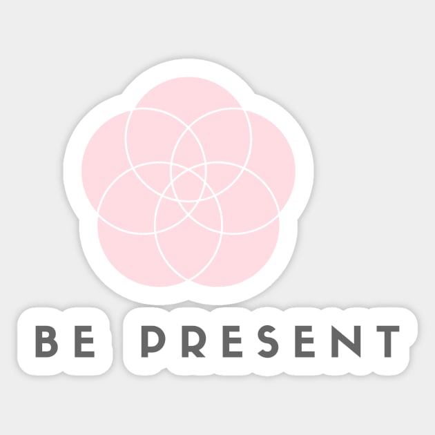 Be Present - Yoga Design Sticker by Liniskop